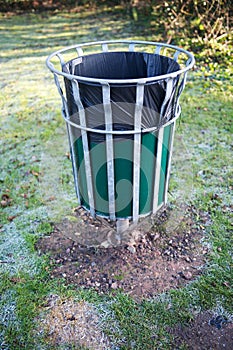 Waste bin in a park