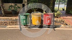 waste bins prepared in public locations