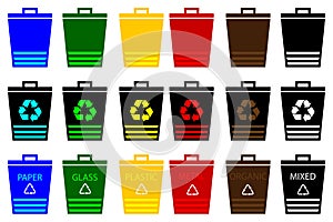 Waste bins - set, waste separation,