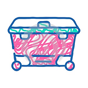 waste container icon doodle illustration