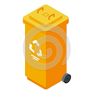 Waste container icon, isometric style