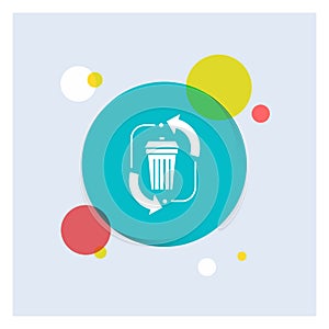 waste, disposal, garbage, management, recycle White Glyph Icon colorful Circle Background