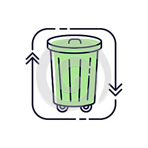 Waste disposal RGB color icon