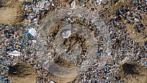 Waste dump. Aerial view from above