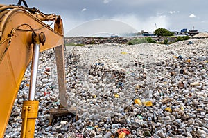 Waste dumping site with plastic waste