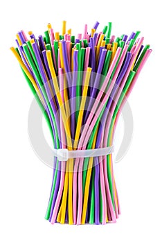 Waste electrical cable isolated on white