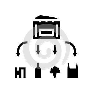 waste management waste sorting glyph icon vector illustration