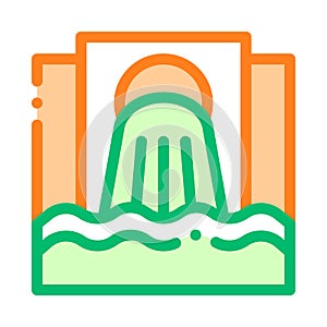 Waste Outpouring From Spout Vector Thin Line Icon