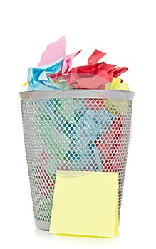 A waste paper bin
