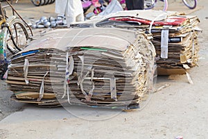 Waste paper bunch of cardboard