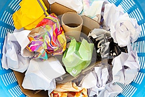 Waste papers in basket