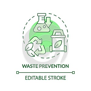 Waste prevention green concept icon