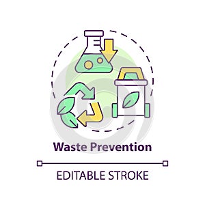 Waste prevention multi color concept icon