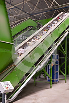 Waste processing plant. Technological process for acceptance, storage, sorting and further processing of waste for their recycling