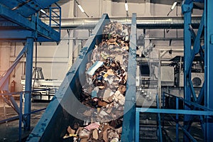 Waste processing plant. Technological process. Recycling and storage of waste for further disposal. Business for sorting