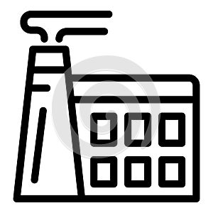 Waste recycling factory icon outline vector. Trash processing plant