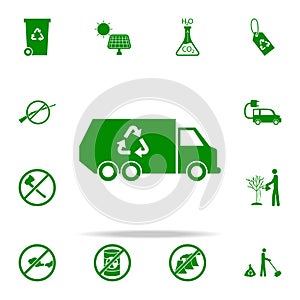 waste recycling machine green icon. greenpeace icons universal set for web and mobile