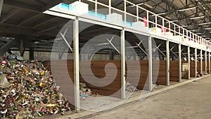 Waste recycling plant. The concept of ecology on the planet.