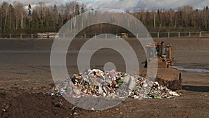 Waste recycling plant. The concept of ecology on the planet.