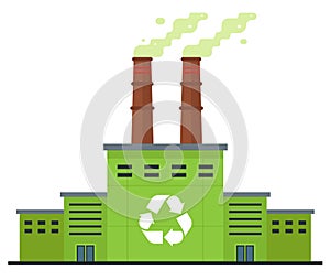 Waste recycling plant on a white background