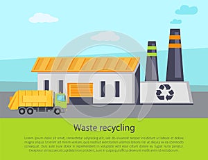Waste Recycling Poster Text Vector Illustration