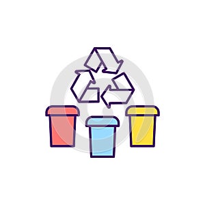 Waste segregation RGB color icon