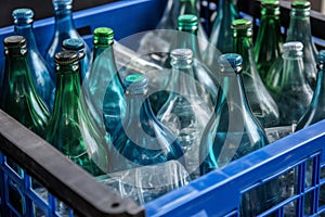 Waste separating bottles. Generate Ai photo