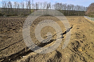 Waste of soil erosion landscape