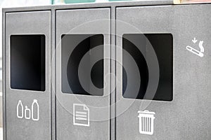 Waste sorting collection trash bins