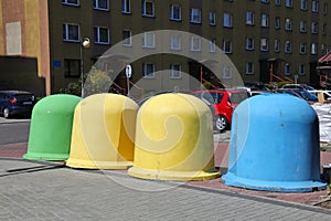 Waste sorting containers in Poland