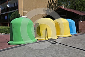 Waste sorting containers in Poland