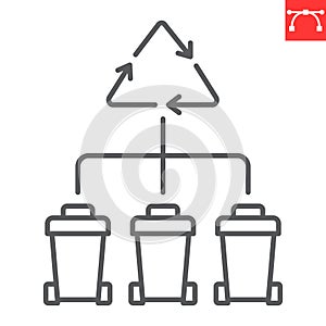 Waste sorting line icon