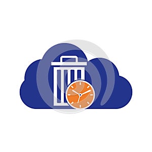 Waste time cloud shape concept vector logo template.