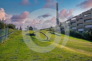 Waste-to-Energy Power Plant in Copenhagen with the ski area on the roof