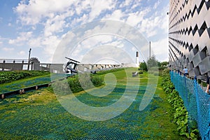 Waste-to-Energy Power Plant in Copenhagen with the ski area on the roof