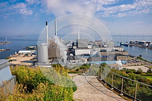 Waste-to-Energy Power Plant in Copenhagen with the ski area on the roof