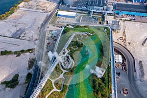 Waste-to-Energy Power Plant in Copenhagen with the ski area on the roof