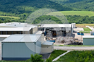 Waste treatment plant depot. Urban landfill built under the program Environment with a grant from the European Union.