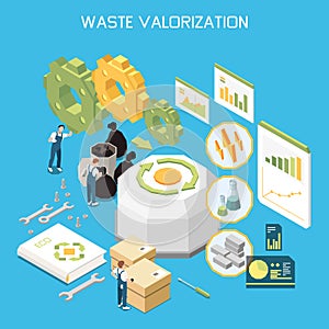 Waste Valorization Isometric Background