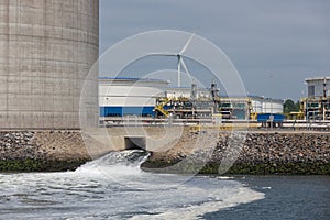 Waste water discharge near oil storage tanks Dutch harbor Rotteram