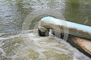 Waste water flow from water pipe