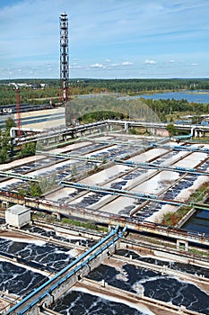 Waste water storage tanks in treatment plant