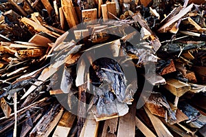 Waste wood timber, radial background