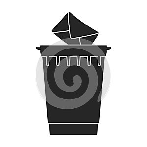 Wastebasket vector icon.Black vector icon isolated on white background wastebasket.