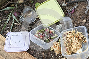wasted food in lunch boxes