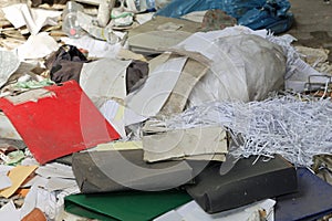 Wastepaper in an abandoned office