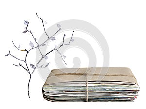 Wastepaper tree pile of newspapers isolated