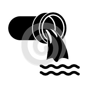 Wastewater icon. sewage waste pipe vector symbol. plant disposal water drainage sign.