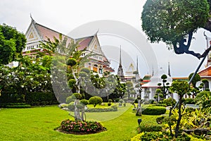 Wat Arun, Wat Arunrajawararam, Bangkok. Thai temple, gates with the gigantic guardians protecting it, Thailand, river temple