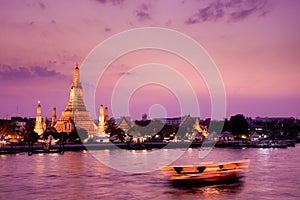 Wat Arun, Chao Phraya River, Bangkok, Thailand photo